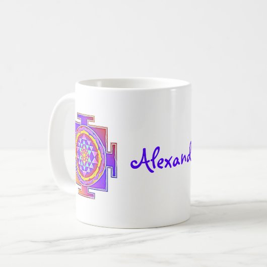 スリヤントラ – ヒンズー教シンボルデザイン1 コーヒーマグカップ (正面左)