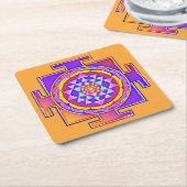 スリヤントラ – ヒンズー教シンボルデザイン1 スクエアペーパーコースター (アングル)