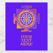 スリヤントラ – ヒンズー教シンボルデザイン1 ワインラベル (シングルラベル)