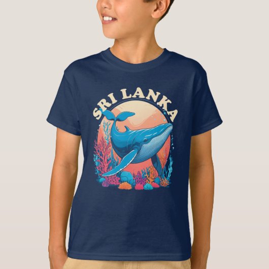 スリランカでのブルーホエールウォッチング Tシャツ (正面)