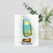 スリランカのイラストマップ観光ポスター ポストカード (スタンド正面)