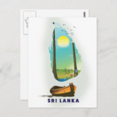 スリランカのイラストマップ観光ポスター ポストカード (正面/裏面)