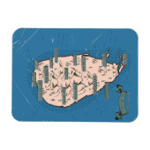 スリランカのイラスト入りの旅行地図 マグネット (横)