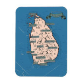 スリランカのイラスト入りの旅行地図 マグネット (縦)