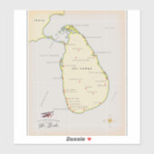 スリランカのイラスト地図 シール (シート)