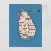 スリランカのイラスト旅行地図 案内ポストカード (正面)