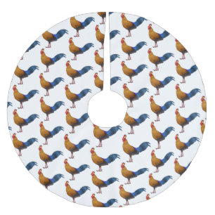 スリランカのジャングルフォール鳥の漫画イラストレーション ブラッシュドポリエステルツリースカート