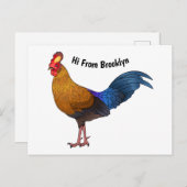 スリランカのジャングルフォール鳥の漫画イラストレーション ポストカード (正面/裏面)