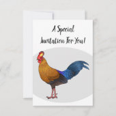 スリランカのジャングルフォール鳥の漫画イラストレーション 招待状 (裏面)