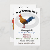 スリランカのジャングルフォール鳥の漫画イラストレーション 招待状 (正面/裏面)