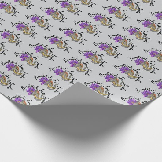 スリランカのゾウとハスの贈り物 ラッピングペーパー (角)