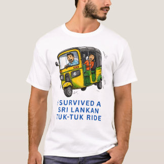 スリランカのトゥクトゥクに乗り切った Tシャツ