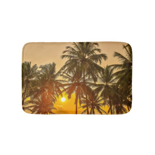 スリランカのビーチでの夕陽の眺め バスマット (正面)