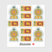 スリランカの国シンボル/エンブレムと国旗 シール (シート)