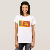 スリランカの国旗ライオンシンボル Tシャツ (正面フル)