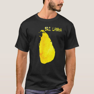 スリランカの地図カラフル水彩画 Tシャツ