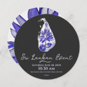 スリランカの地図グラフィティスタイル セーブザデート (正面/裏面)