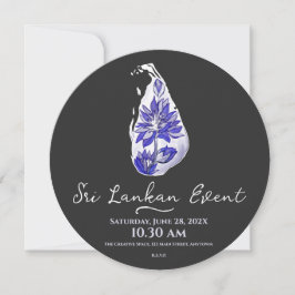 スリランカの地図グラフィティスタイル セーブザデート