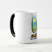 スリランカの地図図解入りの、写真付きの観光ポスター。 モーフィングマグカップ (正面左)