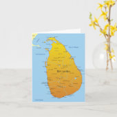 スリランカの地図 カード (黄色い花)