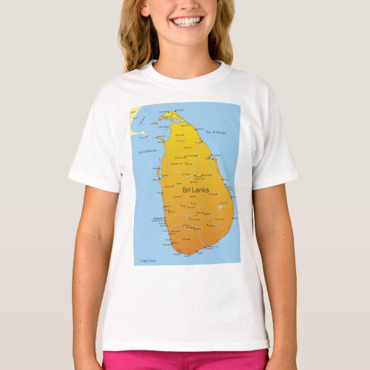 スリランカの地図 Tシャツ (正面)