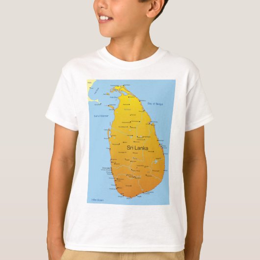 スリランカの地図 Tシャツ (正面)