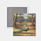 スリランカの孔雀ヤラ国立公園トラベル マグネット (正面/裏面)