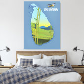 スリランカの旅行地図 キャンバスプリント (インサイチュ (寝室))
