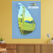 スリランカの旅行地図 キャンバスプリント (インサイチュ (リビング))