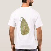 スリランカの旗 + 地図 + 文字のTシャツ Tシャツ (裏面)