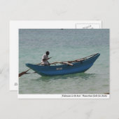 スリランカの漁師 ポストカード (正面/裏面)