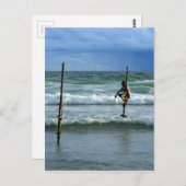 スリランカの釣り人 ポストカード (正面/裏面)