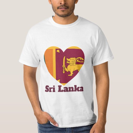 スリランカハート国旗Tシャツ Tシャツ (正面)