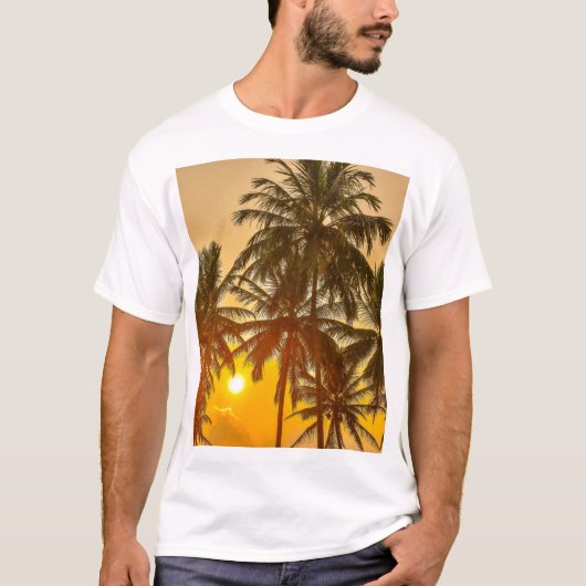 スリランカビーチサンセットビュー Tシャツ (正面)