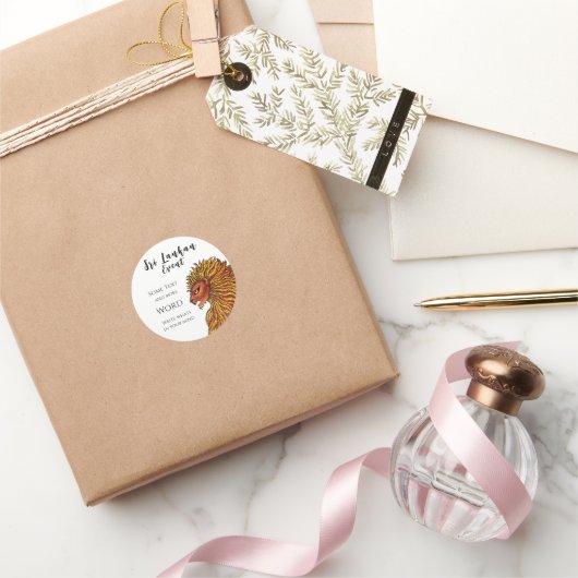 スリランカプライド招待状 ラウンドシール (ギフト)