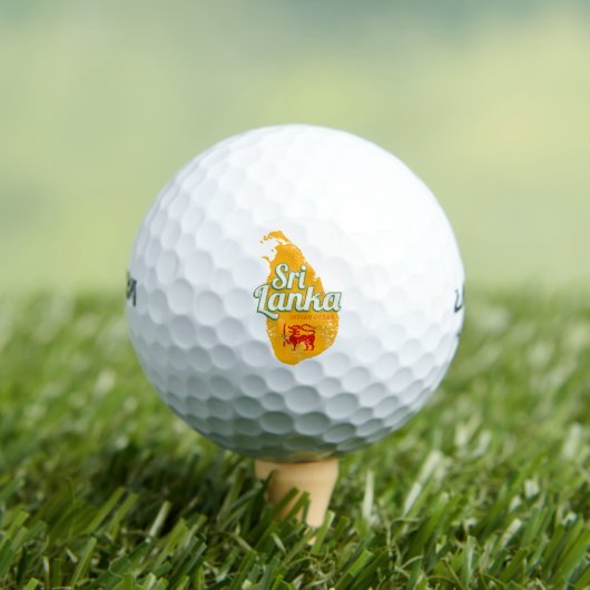 スリランカマップヴィンテージホリデーアイランドサミナリー ゴルフボール (インサイチュ 木)