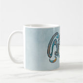 スリランカワーディングハンド絵を描タイポグラフィ コーヒーマグカップ (左)