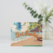 スリランカヴィンテージバケーションポスター ポストカード (スタンド正面)