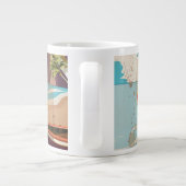 スリランカヴィンテージ休暇旅行ポスター ジャンボコーヒーマグカップ (裏面)