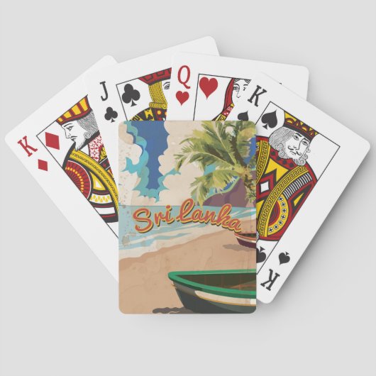 スリランカヴィンテージ休暇旅行ポスター トランプ (裏面)