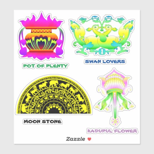 スリランカ伝統的アートステッカー シール (シート)