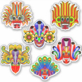 スリランカ伝統的悪魔/ヤカマスクステッカー シール (正面)