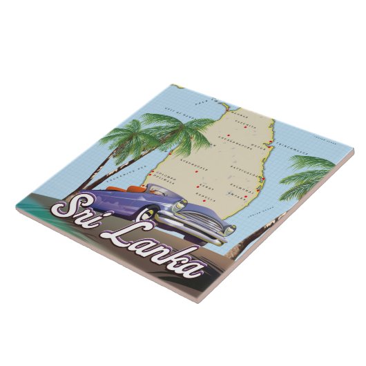 スリランカ図解入りの、写真付きのの詳細地図 タイル (側面)