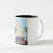 スリランカ図解入りの、写真付きのの詳細地図 ツートーンマグカップ (正面右)