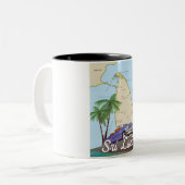 スリランカ図解入りの、写真付きのの詳細地図 ツートーンマグカップ (正面左)