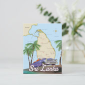 スリランカ図解入りの、写真付きのの詳細地図 ポストカード (スタンド正面)