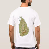 スリランカ国旗と地図Tシャツ Tシャツ (裏面)
