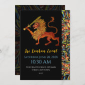 スリランカ国旗のライオンフラットカード 招待状 (正面/裏面)