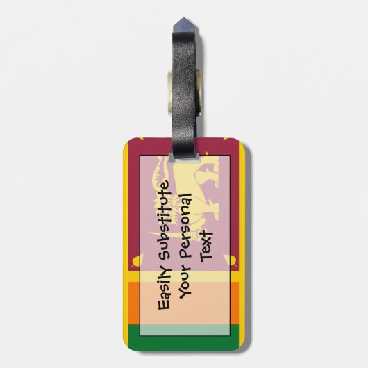 スリランカ国旗の個人簡単ID ラゲッジタグ (裏面縦)