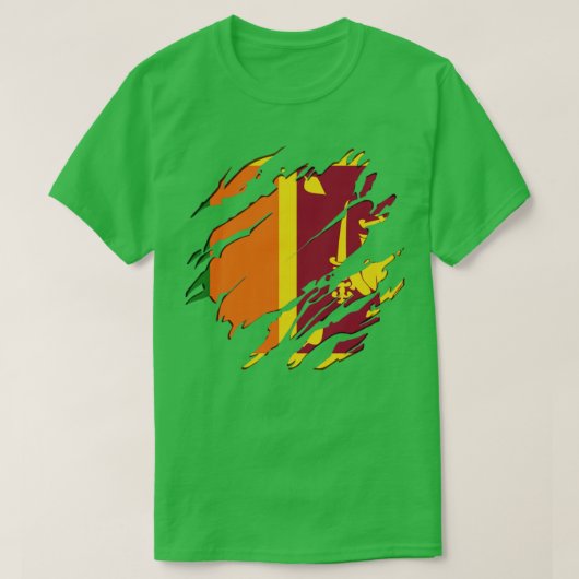 スリランカ国旗の傷 Tシャツ (デザイン正面)